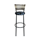Ver imagem 4 de Jogo 4 Banqueta Alta Para Cozinha Ratan Cappuccino Premium Preta Estofado Floral Floral