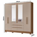Ver imagem 2 de Guarda Roupa Casal Ambiente San Francisco 6 Portas Carvalho Fendi com Espelho - Moval