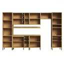 Ver imagem 3 de Armário de Cozinha com Balcão e Tampo 17 Portas 5 Gavetas Pérola 100% Mdf Vidro Reflecta Amêndoa/off