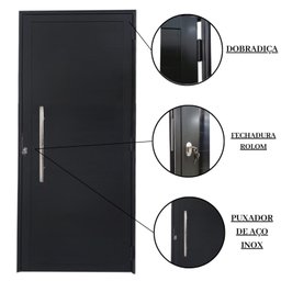 Porta Lambril de Alumínio 210 x 90cm com Puxador Linha Veneza Lado Esquerdo - 4