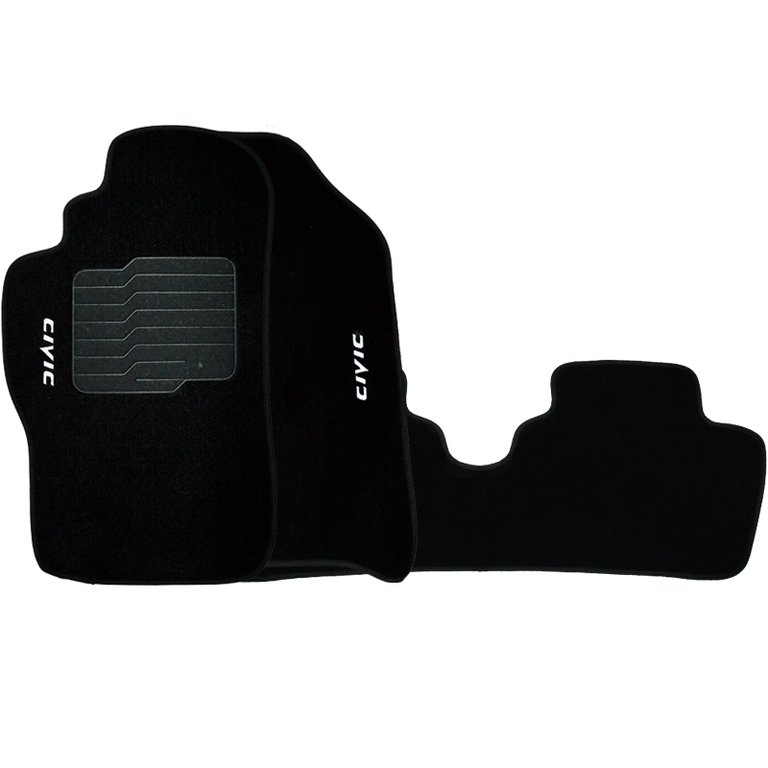 Jogo de Tapete Automotivo Carpete Civic 2001 À 2006 Soft Logo Bordado Preto 3 Peças S/m Soft Preto 3 Jogo de Tapete Automotivo Carpete Civic 2001 À 2006 Soft Logo Bordado Preto 3 Peças S/m Soft Preto 3