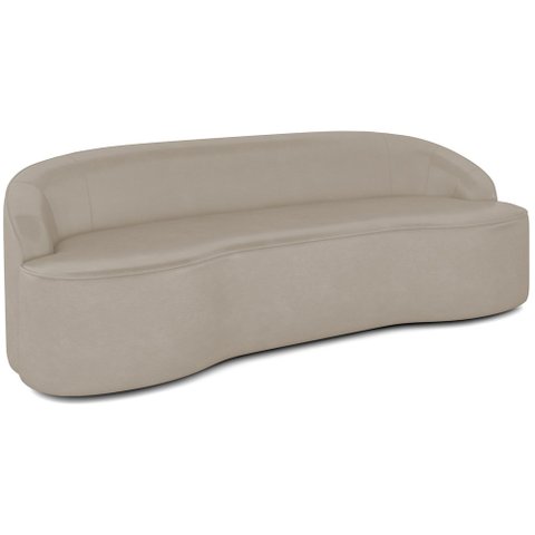 Sofá 3 Lugares Curvo Sala de Estar Living Lótus D02 Corano Bege 180 cm C-26 - Lyam Lyam Decor