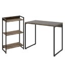 Ver imagem 1 de Kit Escritório Estante Areta 3 Prateleiras Mesa Industrial Aspen 90cm C01 Carvalho Dark - Lyam