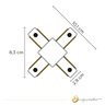 Conector Emenda Modelo X para Trilhos de Sobrepor Branco - 2