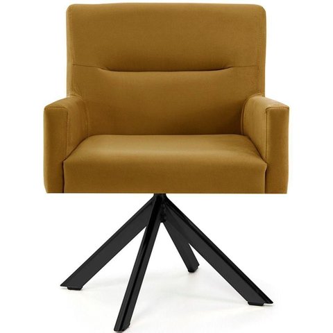 Cadeira para Sala Angel Giratória Eiffel Preto Veludo Mostarda - Nexta Casa