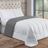 Edredom Cama Queen Percal 200 Fios Dupla Face Cinza e Branco - 1