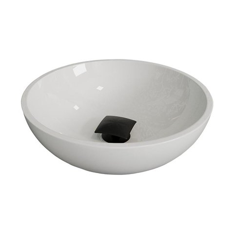 Cuba Pia Banheiro Venus e Valvula Inox Click Black Branco