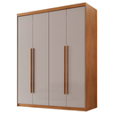Ver imagem 3 de Guarda Roupa Solteiro 4 Portas 2 Gavetas MDF Veracruz Off White/Marromle