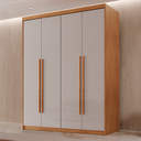Ver imagem 1 de Guarda Roupa Solteiro 4 Portas 2 Gavetas MDF Veracruz Off White/Marromle