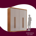 Ver imagem 6 de Guarda Roupa Solteiro 4 Portas 2 Gavetas MDF Veracruz Off White/Marromle
