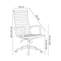 Cadeira Escritório Diretor Office com Rodízio Esteirinha Confort - 2