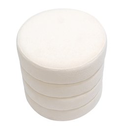 Puff Decorativo Redondo Mid Bouclê Off White - Casaepoltrona - 6