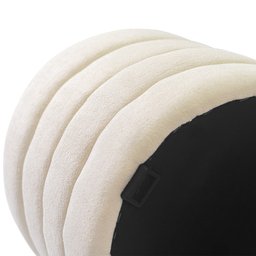 Puff Decorativo Redondo Mid Bouclê Off White - Casaepoltrona - 7
