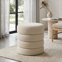 Ver imagem 1 de Puff Decorativo Redondo Mid Bouclé Off White - Nexta Casa