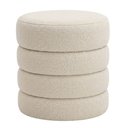 Ver imagem 2 de Puff Decorativo Redondo Mid Bouclé Off White - Nexta Casa