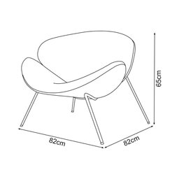Poltrona Trevo Couro Sintético Amarelo Base Cromada Cor Amarelo - 2