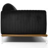 Sofá Molino 3 Lugares 210cm Pés Alumínio Veludo Preto - Nexta Casa - 5