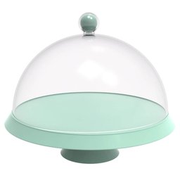 Porta Bolo com Cúpula e Pé 30cm Verde Menta Bubble Crippa Boleira Tortas Doces - 1
