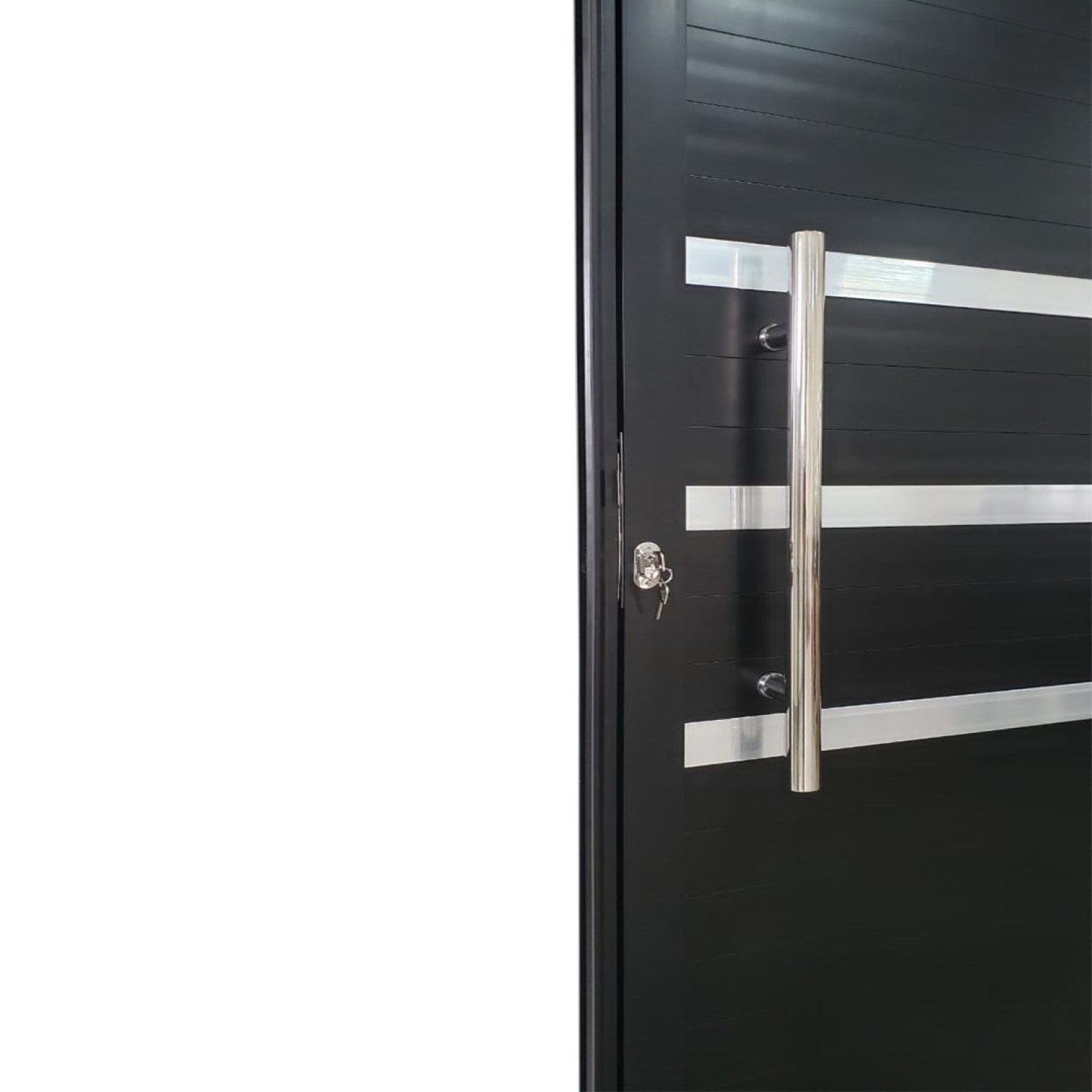 Porta Lambril de Alumínio 210 x 80cm com Puxador e Friso Linha Veneza Lado Direito - 7
