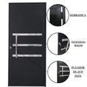 Ver imagem 5 de Porta Lambril de Alumínio 210 x 80cm com Puxador e Friso Linha Veneza  Abertura Direita