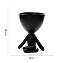 Ver imagem 2 de Vaso Bob Robert Plant Perna Cruzada Em Poliresina Preto 14,5x11x10cm