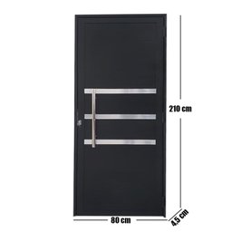 Porta Lambril de Alumínio 210 x 80cm com Puxador e Friso Linha Veneza Lado Esquerdo - 5