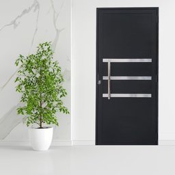 Porta Lambril de Alumínio 210 x 80cm com Puxador e Friso Linha Veneza Lado Esquerdo - 1