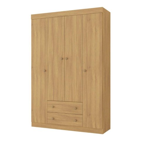 Guarda-Roupa Solteiro 122cm 4 Portas e 2 Gavetas Lira Multimóveis Mp4804 Madeirado