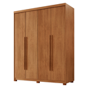 Ver imagem 3 de Guarda Roupa Solteiro 4 Portas 2 Gavetas com Pés MDF Veracruz Marrom/Marromle