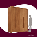 Ver imagem 6 de Guarda Roupa Solteiro 4 Portas 2 Gavetas com Pés MDF Veracruz Marrom/Marromle