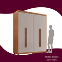 Ver imagem 6 de Guarda Roupa Solteiro 4 Portas 2 Gavetas com Pés MDF Veracruz Off White/Marromle