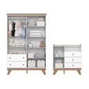 Ver imagem 5 de Conjunto Quarto de Bebê Guarda-Roupa + Cômoda com Nicho Decorativo Branco/Jequitibá HP Noah