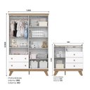 Ver imagem 4 de Conjunto Quarto de Bebê Guarda-Roupa + Cômoda com Nicho Decorativo Branco/Jequitibá HP Noah