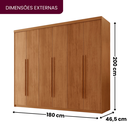 Ver imagem 3 de Guarda Roupa Casal 6 Portas 2 Gavetas MDF Veracruz Marrom/Marromle