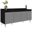 Ver imagem 7 de Armário de Cozinha Modulado de Canto Esquerdo 5 Peças Cp53 Balcão com Tampo Preto/cinza - Lumil Lumi