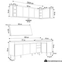 Ver imagem 4 de Armário de Cozinha Modulado de Canto Esquerdo 5 Peças Cp53 Balcão com Tampo Preto/cinza - Lumil Lumi