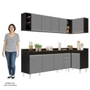 Ver imagem 5 de Armário de Cozinha Modulado de Canto Esquerdo 5 Peças Cp53 Balcão com Tampo Preto/cinza - Lumil Lumi