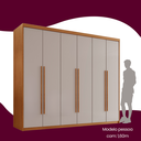 Ver imagem 6 de Guarda Roupa Casal 6 Portas 2 Gavetas MDF Veracruz Off White/Marromle