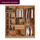 Ver imagem 5 de Guarda Roupa Casal 6 Portas 2 Gavetas MDF Veracruz 