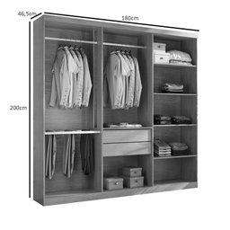 Guarda Roupa Casal 6 Portas 2 Gavetas Veracruz - 4