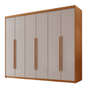 Ver imagem 2 de Guarda Roupa Casal 6 Portas 2 Gavetas MDF Veracruz Off White/Marromle