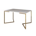 Ver imagem 5 de Mesa Jantar Industrial Retangular 137X90Cm Branca Base V Com 6 Cadeiras Pretas Base Dou Cor: Branco