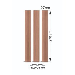 Painel Ripado Versátil: 03 unid. 270x27cm larg. Talatto Painéis Gianduia - 8