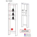 Ver imagem 4 de Armário Banheiro com Led para Vaso Sanitário e 2 portas Multimóveis FG3401 Branco