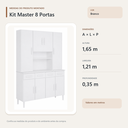 Ver imagem 3 de Cozinha Modulada Master 8 Portas 4 Gavetas Branco Formimóveis