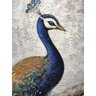 Quadro Pintura Tela azul emoldurado óleo Pavão 5346: 100cm (A) x 200cm (L) - 3