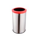 Ver imagem 1 de Lixeira Inox Com Aro Plástico Cores 35 Litros Cesto De Lixo - Laranja