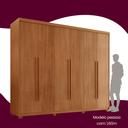 Ver imagem 6 de Guarda Roupa Casal 6 Portas 2 Gavetas com Pés MDF Veracruz Marrom/Marromle