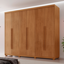 Ver imagem 1 de Guarda Roupa Casal 6 Portas 2 Gavetas com Pés MDF Veracruz Marrom/Marromle