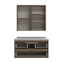 Ver imagem 4 de Conjunto de Banheiro Gabinete com Pia e Espelheira 2 Portas 2 Gavetas 82cm Multimóveis CR10173 Noce